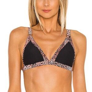 NWT Seafolly Wild Ones Bound Bikini Top Bronze black swimsuit Revolve 8